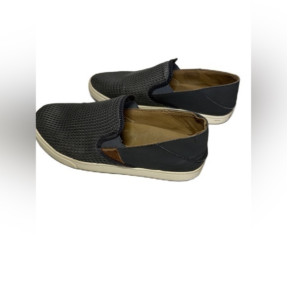 Olukai‎ Leather and Mesh Slip On Shoes Woman’s Size 9.5 Navy Blue and Gray - Picture 7 of 9